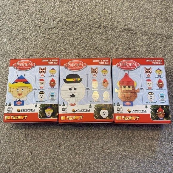 Rudolph Brickcraft Block Building Set Bundle Lot Hermey the Elf Sam Yukon NEW - Picture 3 of 3